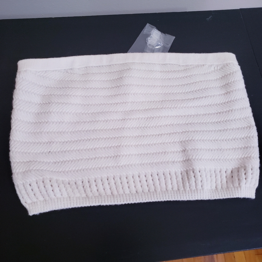 NWT KNIT Crop Tube Top - Off White Size M